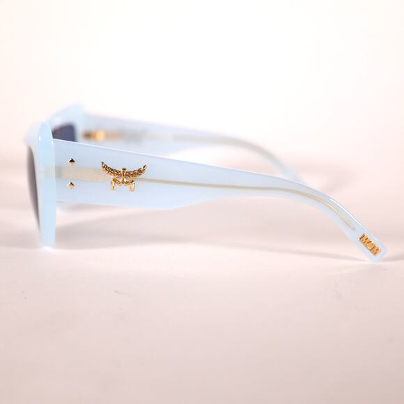 MCM Cat Eye Rectangle Sunglasses - Shiny Light Blue / Smoke - NWT - Picture 3 of 8